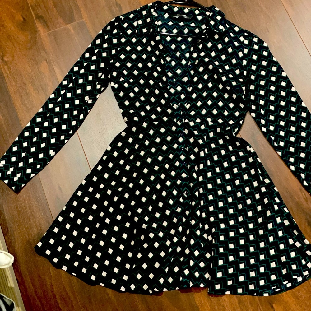 Zara geometric button up dress